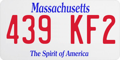 MA license plate 439KF2