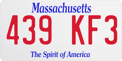 MA license plate 439KF3