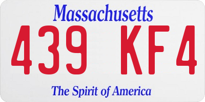 MA license plate 439KF4