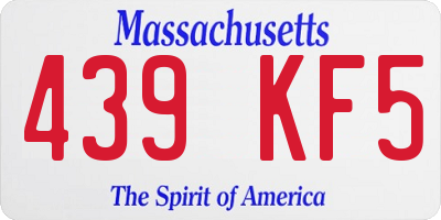 MA license plate 439KF5