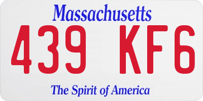 MA license plate 439KF6