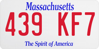 MA license plate 439KF7