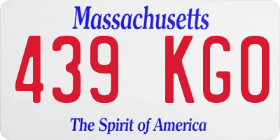 MA license plate 439KG0