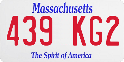 MA license plate 439KG2