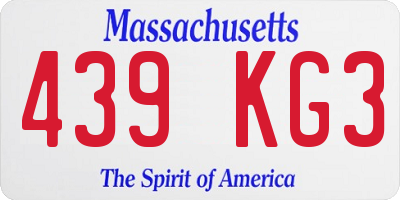 MA license plate 439KG3