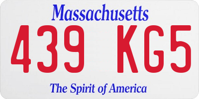 MA license plate 439KG5