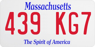 MA license plate 439KG7