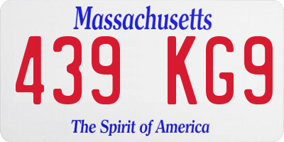 MA license plate 439KG9