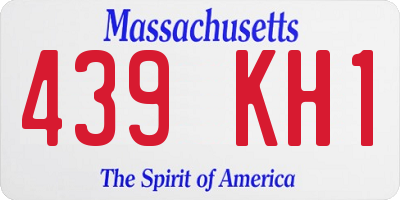 MA license plate 439KH1