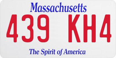 MA license plate 439KH4
