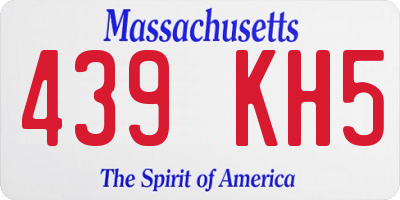MA license plate 439KH5