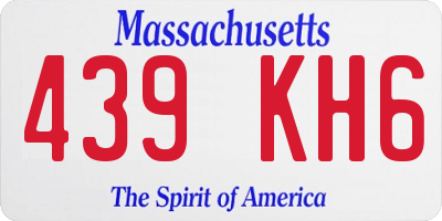 MA license plate 439KH6