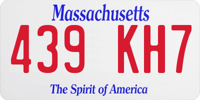 MA license plate 439KH7