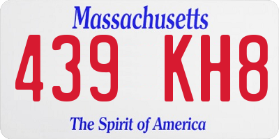 MA license plate 439KH8