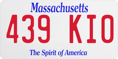 MA license plate 439KI0