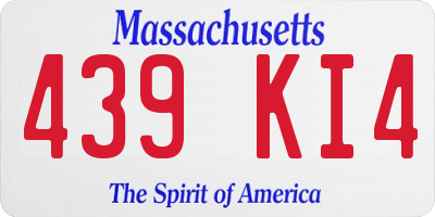 MA license plate 439KI4