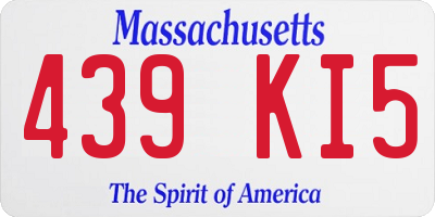 MA license plate 439KI5