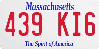 MA license plate 439KI6