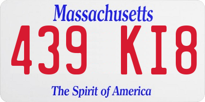 MA license plate 439KI8