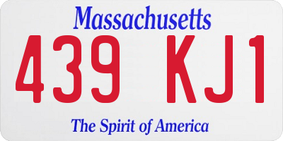 MA license plate 439KJ1