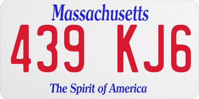 MA license plate 439KJ6