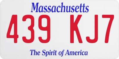MA license plate 439KJ7