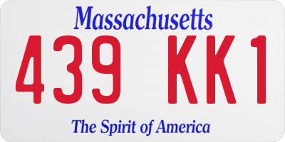 MA license plate 439KK1