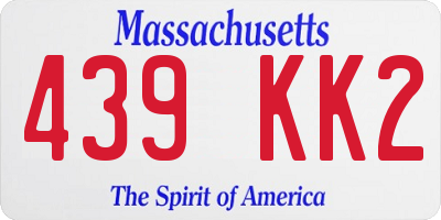 MA license plate 439KK2
