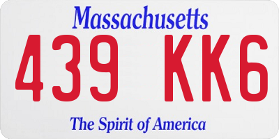 MA license plate 439KK6