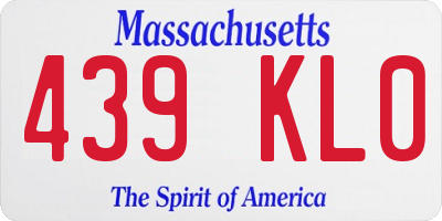 MA license plate 439KL0