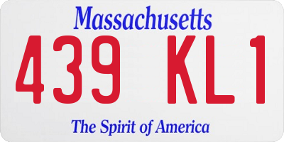 MA license plate 439KL1