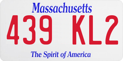 MA license plate 439KL2
