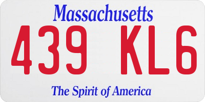 MA license plate 439KL6