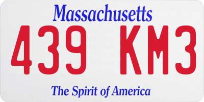 MA license plate 439KM3