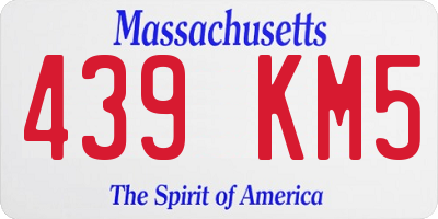 MA license plate 439KM5
