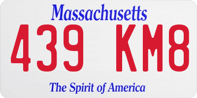 MA license plate 439KM8