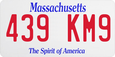 MA license plate 439KM9