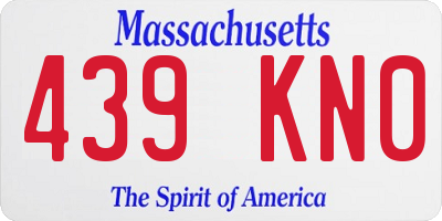 MA license plate 439KN0