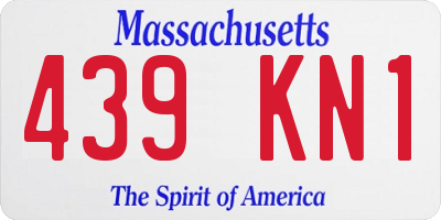 MA license plate 439KN1