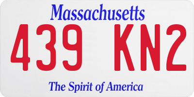 MA license plate 439KN2