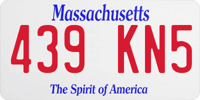 MA license plate 439KN5