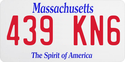 MA license plate 439KN6