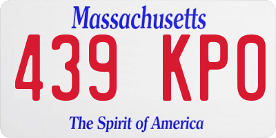 MA license plate 439KP0