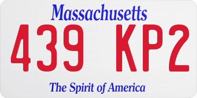 MA license plate 439KP2