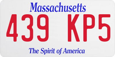MA license plate 439KP5