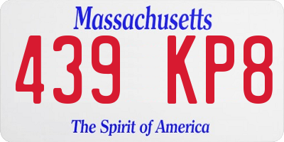MA license plate 439KP8