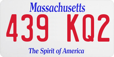 MA license plate 439KQ2