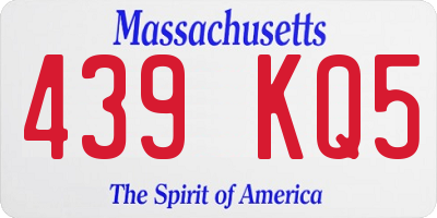 MA license plate 439KQ5