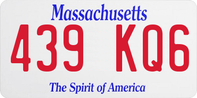 MA license plate 439KQ6