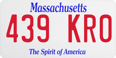 MA license plate 439KR0